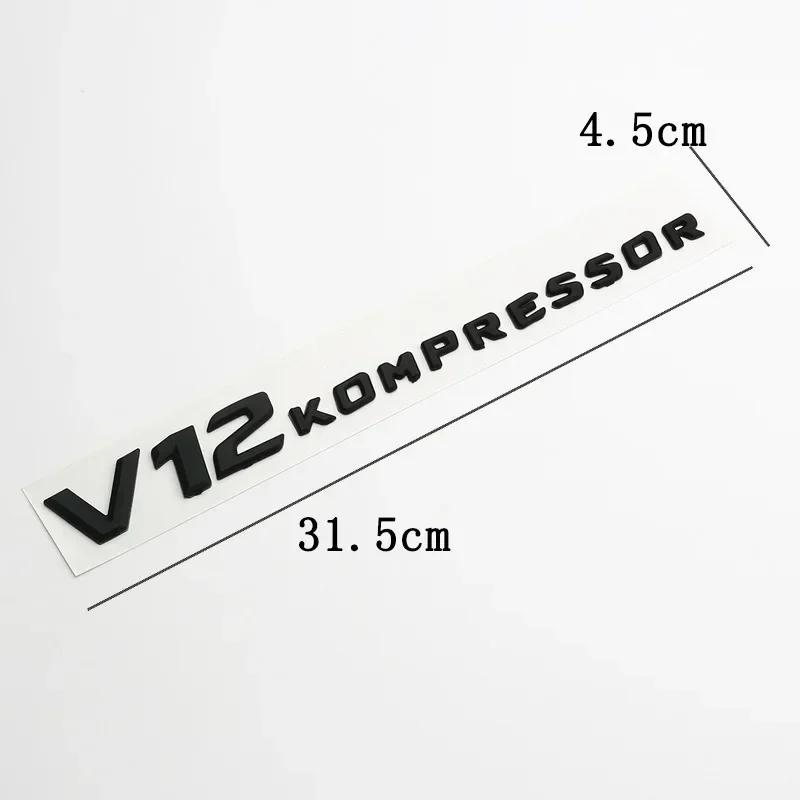 

3D ABS V8 V12 KOMPRESSOR Letters Side Fender Emblem Badge Sticker For Mercedes Benz C E S R CLA CLS CLK SLK SLR AMG