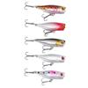 5pcs with Rolling Steel Balls Topwater Popper Lures 4.5cm 3.5g Fishing Lures  Freshwater Fishing