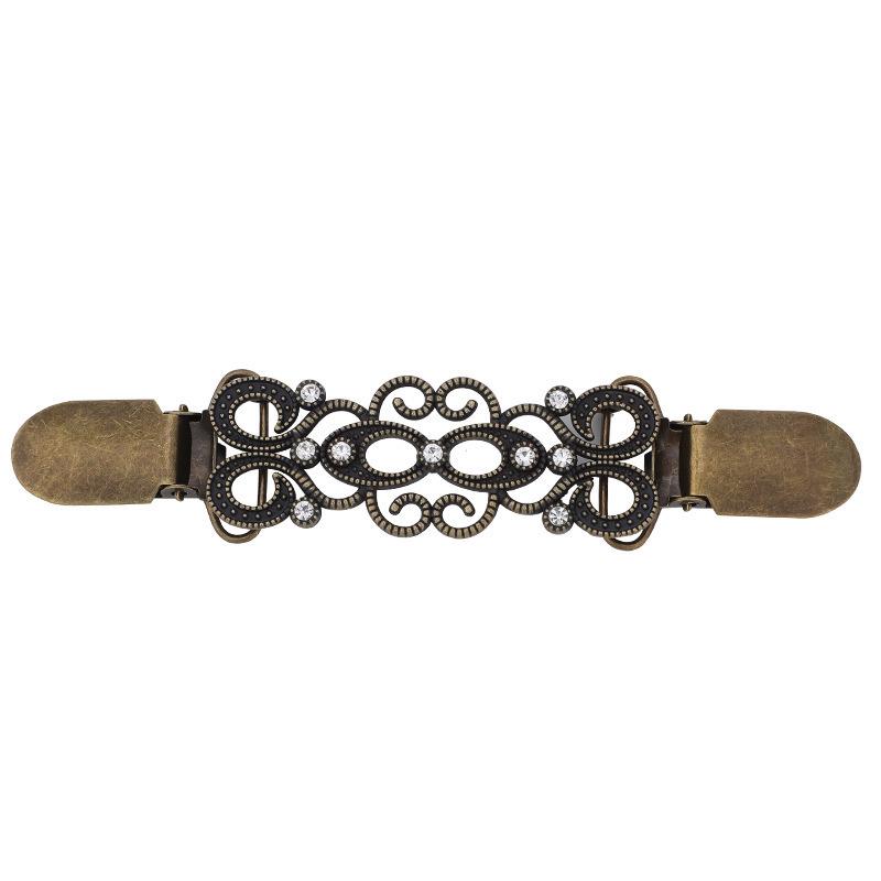 Luxe Retro Cardigan Collar Clip Brooch for Women