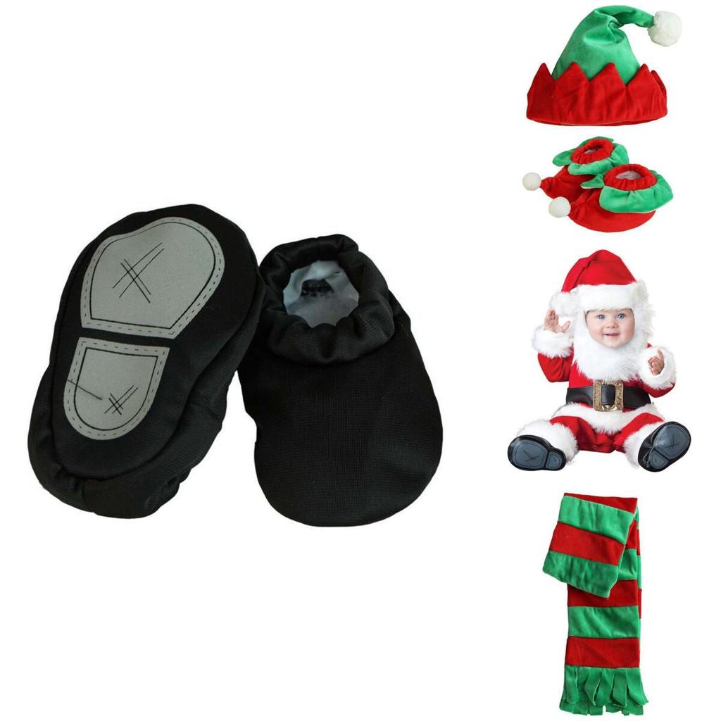 Kids Santa Claus Elf Velvet Cosplay Costume Bright Durable Christmas Outfit