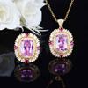 Haute Couture Jewelry Fortune Topaz Pendant, Luxury Ruby Set Engagement Ring Necklace