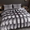 3dílná sada povlaku na přikrývku, Trojrozměrná černo-bílá ložní souprava, Měkký pohodlný povlak na přikrývku, Do ložnice, Pokoje pro hosty