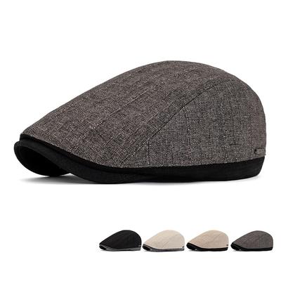 Men's British Style Newsboy Cap Beret Forward Cap Middle-Aged and Elderly Caps