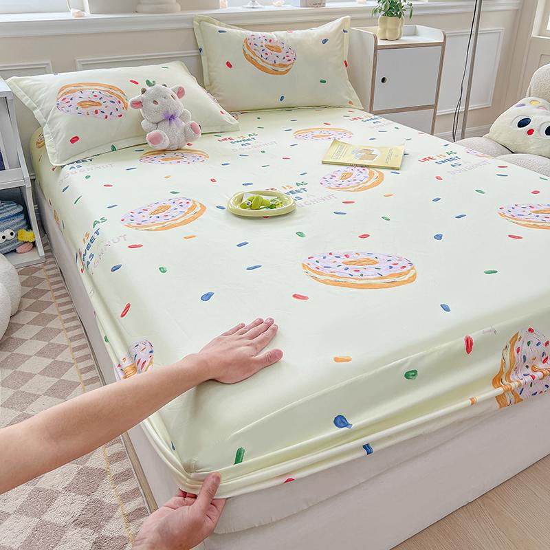 Printed One Single-Piece Bed Hat Without Pillowcase Mattress Cover Full Cover Dust-Proof Anti-Slip Bed Cover For All Seasons