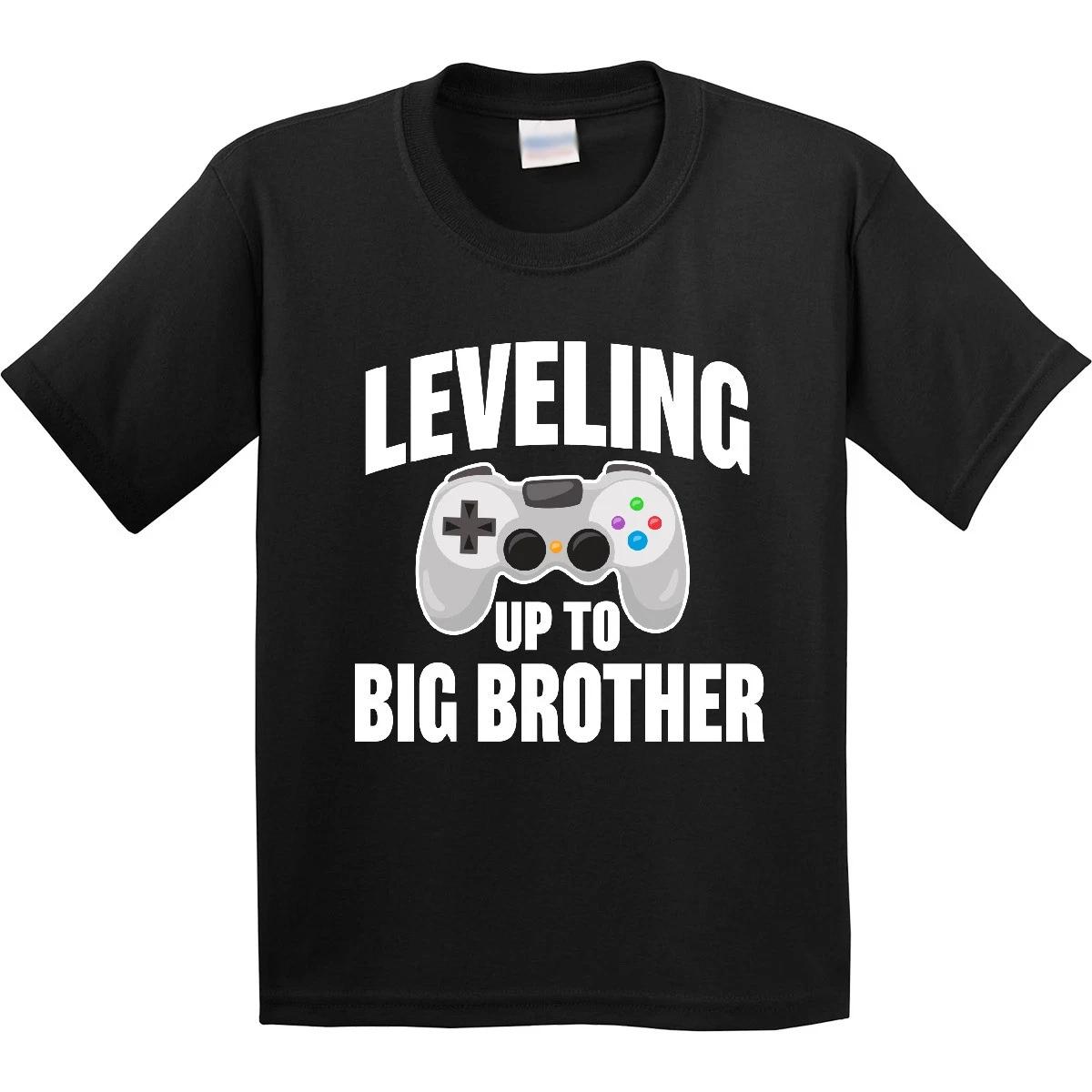 

Inktastic Leveling Up To Big Brother Youth kids boys T-Shirt Bro Little Brothers Gamer Tee 140