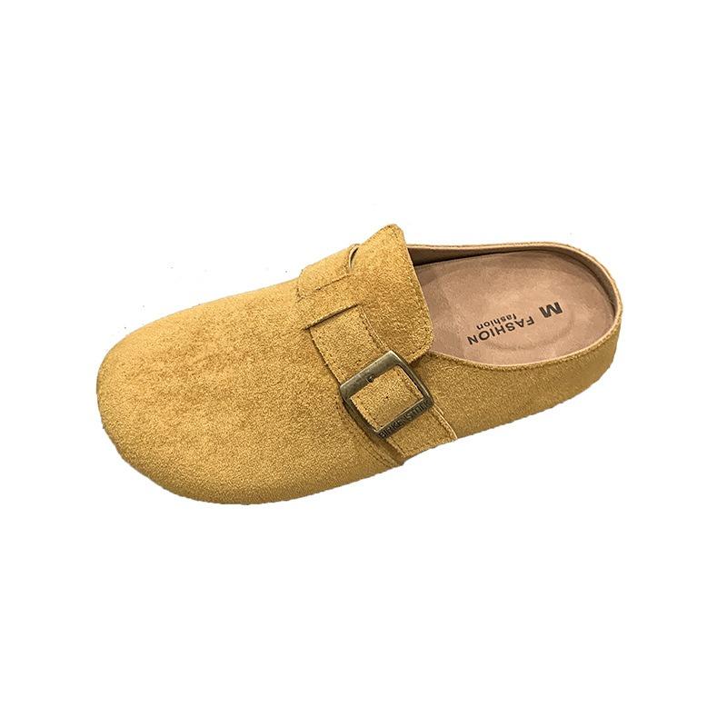 Thick-soled half-slippers, women's new autumn baotou slippers, the inner height increases by one pedal