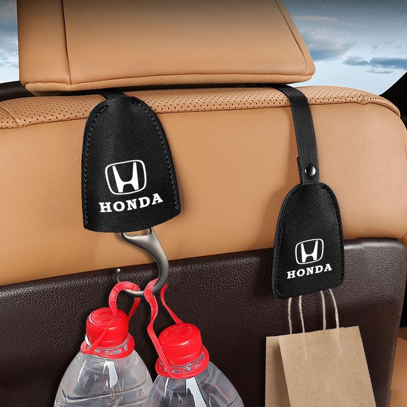 1/2pcs Leather Car Seat Back Hooks Portable Hanging Bag Rack for Honda Civic Xrv Hrv Crv Brv City Accord Fit Jazz Insight Pilot Passport Stepwgn