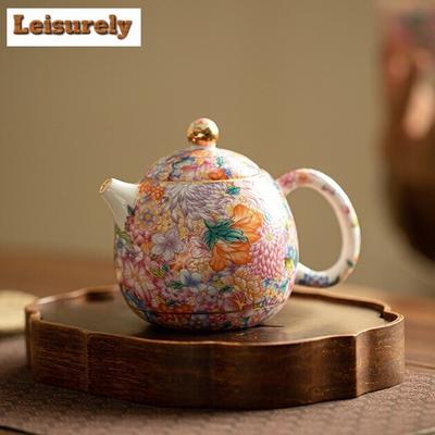 250 ml chinesische handgefertigte Teekannen, Porzellan-Teekanne, Farbemaille-Teekannen, Teegeschirr, Keramik-Teezubehör, Kung-Fu-Teekessel