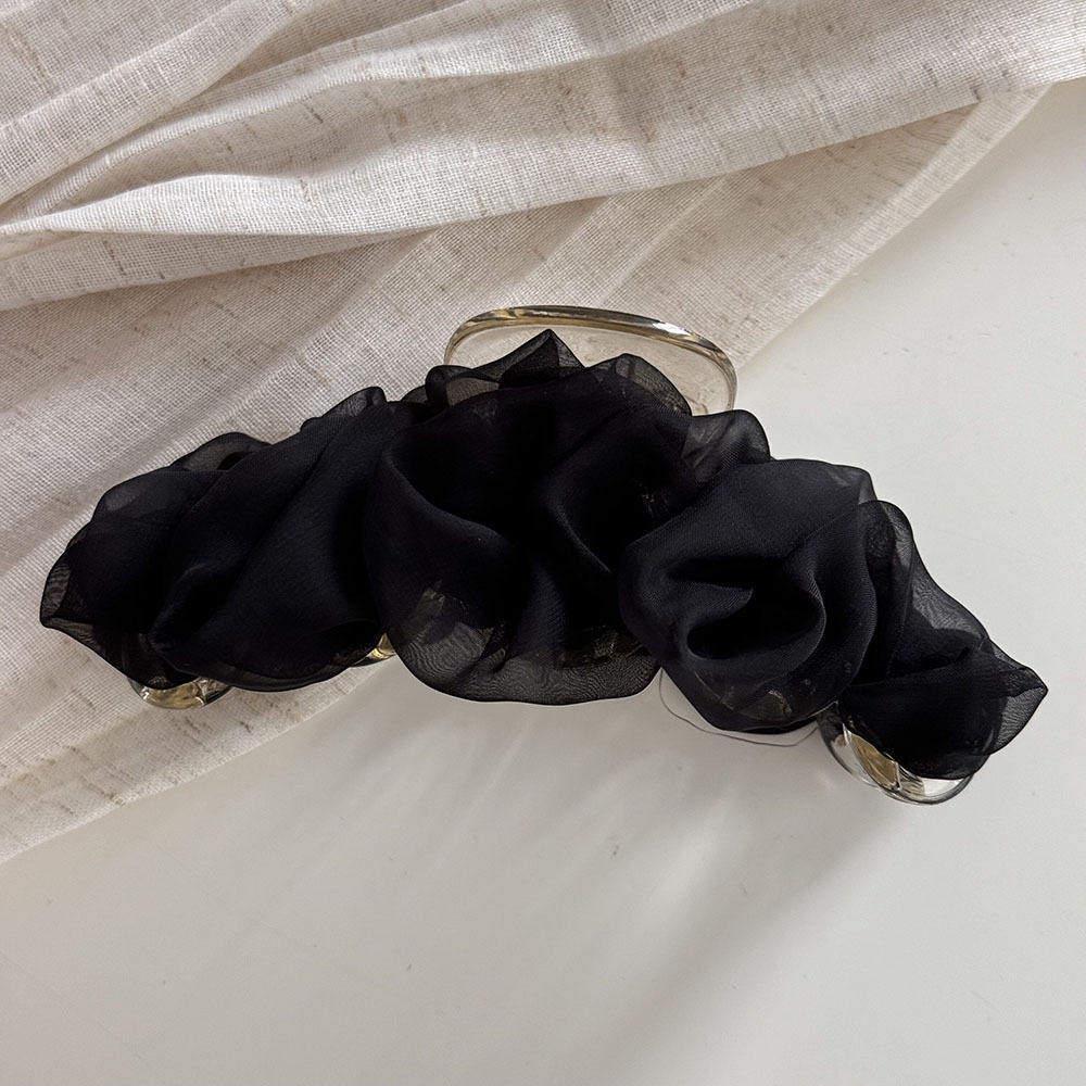 Elegant Pleated Mesh Hair Clip - INS Style Large High-End Updo Accessory