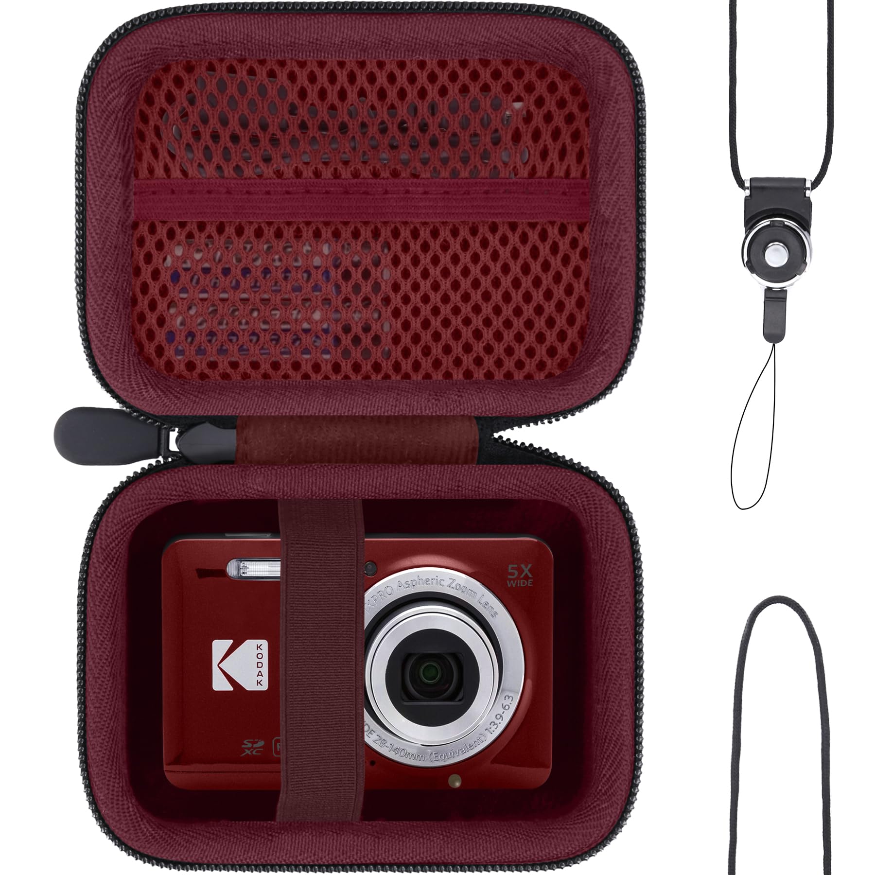 

Чехол для цифровой камеры Kodak PIXPRO Zoom FriendlyZoom, красный Khanka [бонусный ремешок] FZ55/FZ45, (Только случай) -