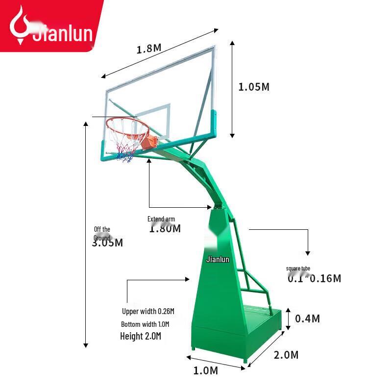 JEEANLEAN JL-2156S Portable Outdoor Basketball Hoop