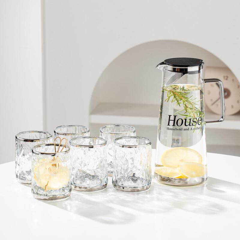 Naijiang Silver Edge Ripple Glass Water Set