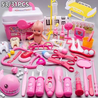 Arztspielzeug für Kinder 53/31 Teile Arzt-Rollenspiel-Set Kinder Medizinische Zahnarztwerkzeuge Stethoskop Lernspielzeug Junge Mädchen Geschenk