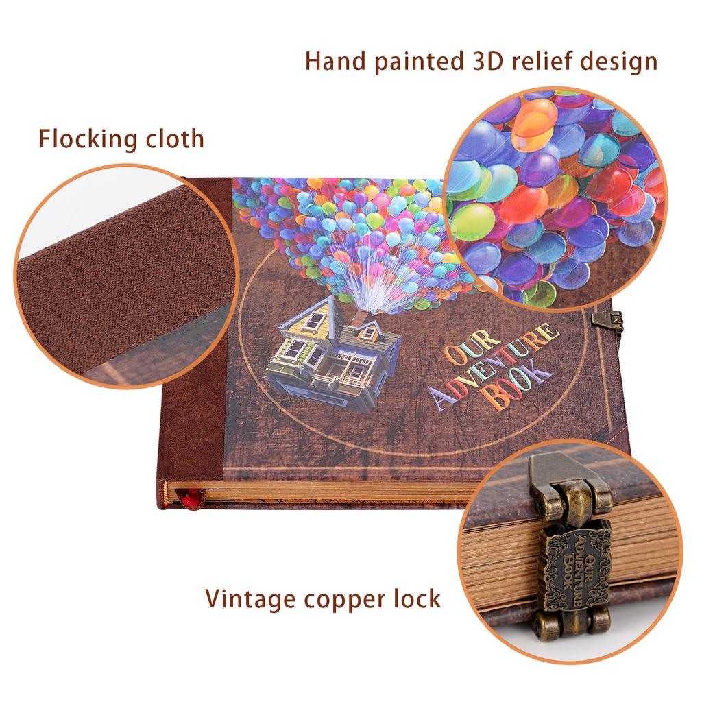 146 Seiten DIY Handgemachtes Fotoalbum Scrapbook Unser Abenteuerbuch Retro Kraft Album Jubiläum Hochzeit Erinnerung Muttertagsgeschenk