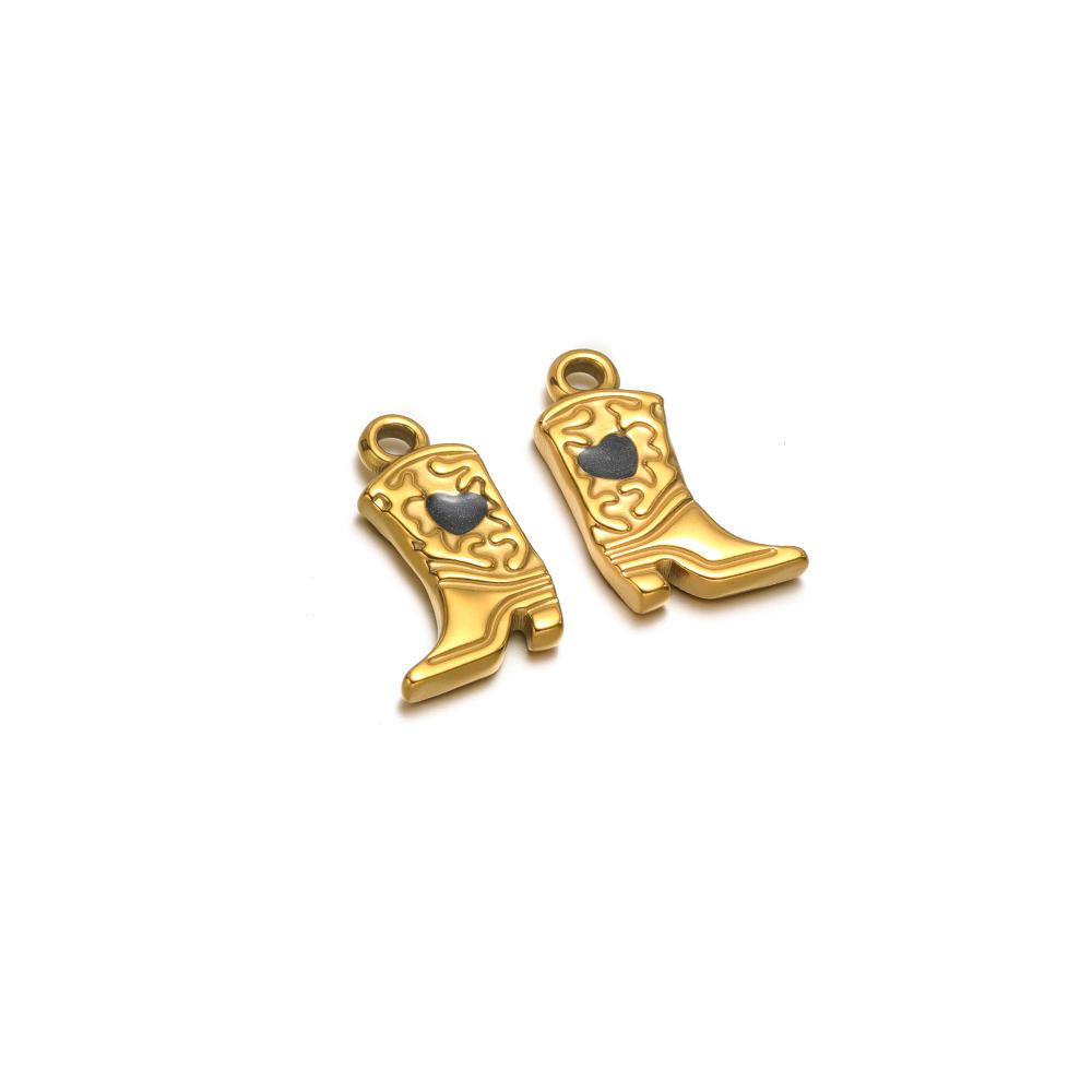 5pcs Stainless Steel Enamel Heart Star Martin Boot Shoes Charms for DIY Jewelry Necklace Bracelet Earring Making Accessories