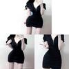 Dress Knit Fabric Slim Fit Short Sleeve Polo Neck Retro Style For Summer Fashion