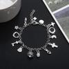 European & American Fashion 925 Sterling Silver-Plated Thirteen Charm Beaded Women's Bracelet