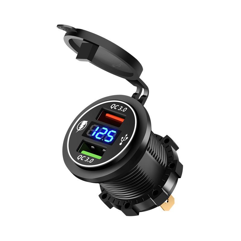 Car Charger with Independent Switch, Fast Charging QC 3.0 PD+USB for Cross-Border & Modified Vehicles