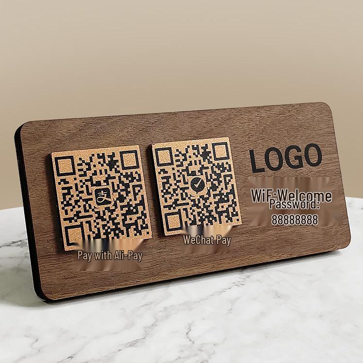 Soporte de Exhibición de Código QR Acrílico Personalizado para Pagos Alipay y WeChat