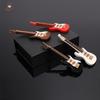 1pc Mini Electric Guitar Wooden Miniature Guitar Model Musical Instrument Guitar Decoration Gift Decor For Bedroom Living Room