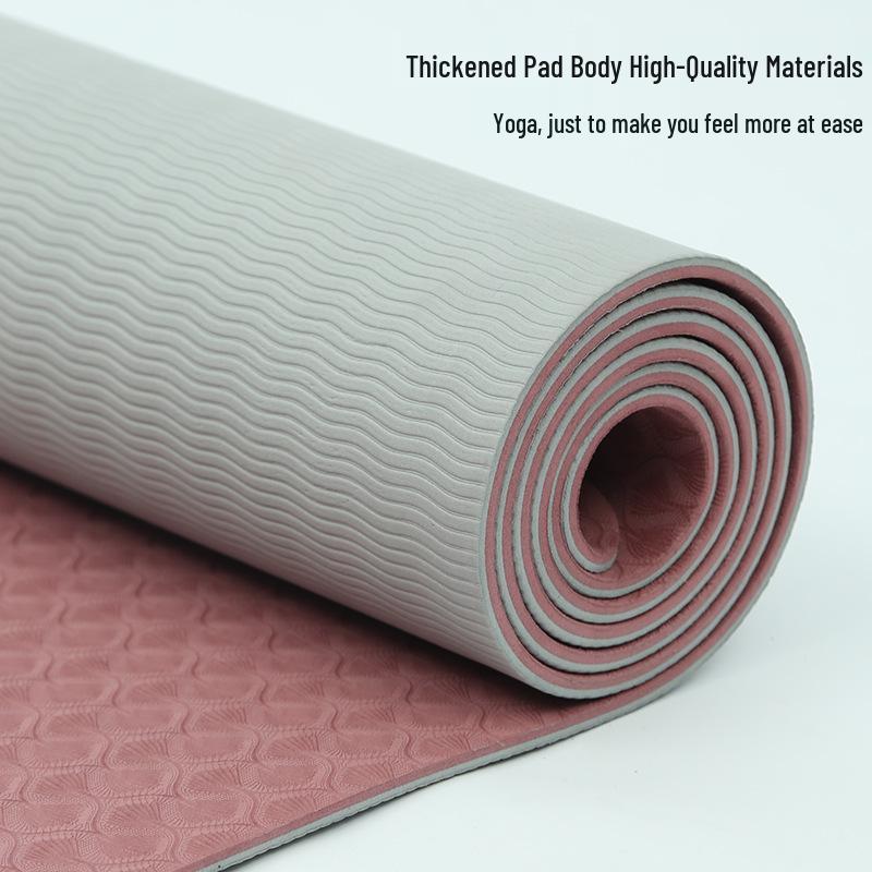 TPE Non-slip Thickened Yoga Mat for Home Fitness – Silent, Shock-Absorbing, Portable Exercise Mat