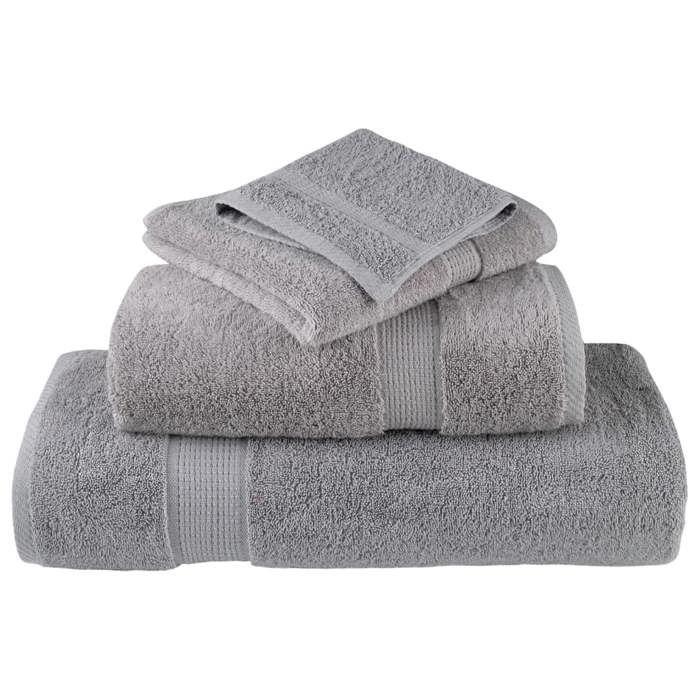 VidaXL Superior Quality Guest Towels 4 Pcs, Bath Sheets, Hand Towels, Face Towel Bathroom, Grey 137303
