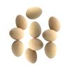 10x Wooden Blank Eggs Fake Eggs Painted Exercise Unfinished Wood Eggs with Flat
