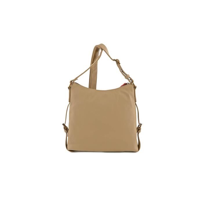 Umhängetasche - Le Temps des Cerises - Denver 13 - Kunstleder - Sandfarben - 25x28x7cm