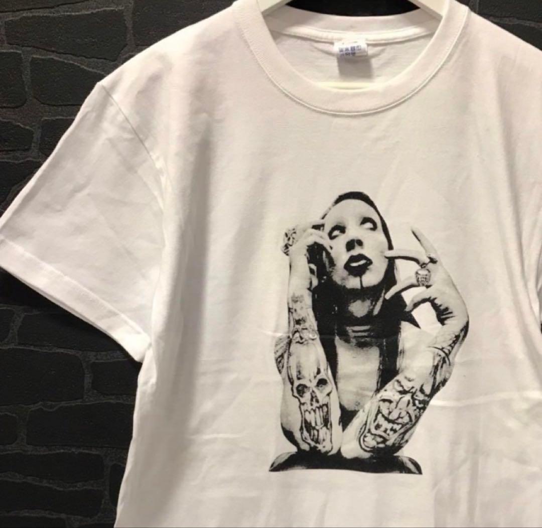 Unisex Marilyn Manson T-shirt / White S