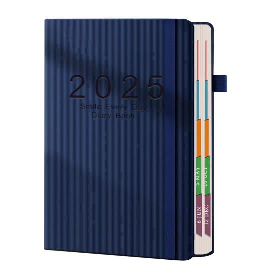 

2025 Daily Planner Notebook Одна сторінка на день Січень-грудень 2025 365 сторінок синій
