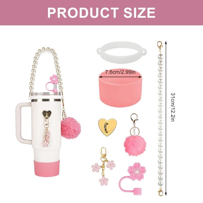 Water Bottle Holder with Handle Protective Silicone Sleeve Water Cup Accessory Silicone Texture for Decorating Bottle