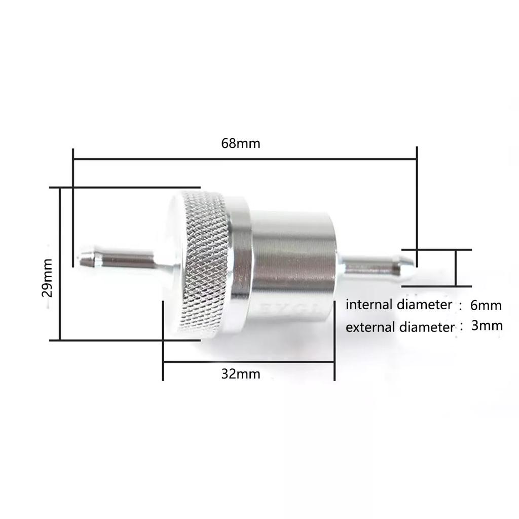 Billet Alloy Fuel Petrol Inline Filter 1/4" 6mm Cleaner Cleanable Fuel Filter Oil And Gas Fuel Filter For Motorcycles