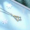 Huitan Hollow Two Tone Christmas Tree Pendant Necklace for Women Aesthetic Festival Gentle Star Accessories Winter Party JewelryGood product