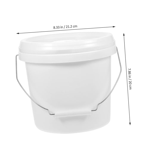 Housoutil Paint Bucket, Round Bucket with Lid, Convenient Handle, Lightweight for Art Pigment Storage