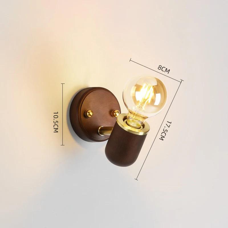 

Creative indoor Wall Lamp Simple Solid Wood With Switch Bedside Wall Lamp Living Room Balcony Hallway Coffee Shop Led Wall Light