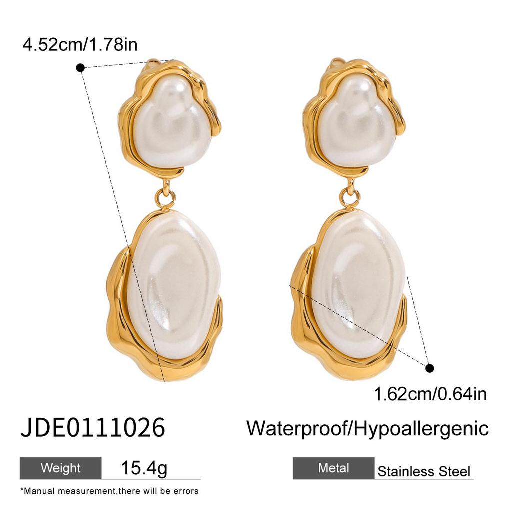 European and American titanium steel stainless steel pearl necklace collarbone chain does not fade jewelry
