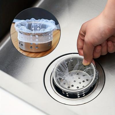 Disposable Sink Strainer Bags 100-Pack- Mesh Garbage Catcher for Home & Restaurant - Prevents Drain Clogs - Easy Kitchen Cleanup