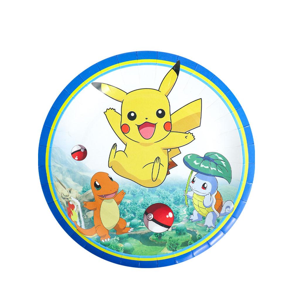 Pikachu Birthday Party Supplies Disposable Tableware Paper Plates Paper Cups Paper Towels Girls Decorate Children'S Day Must-Have