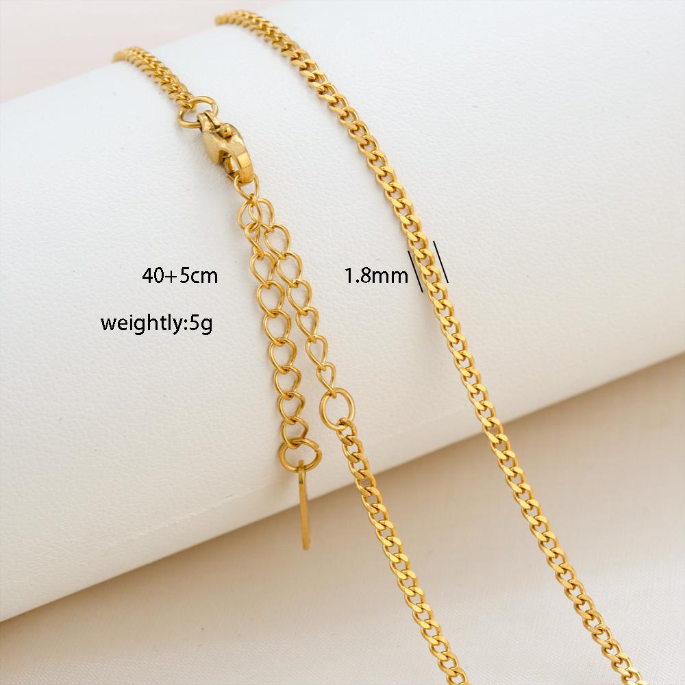 Élégant Collier Chaîne Boîte en Acier Titane Plaqué Or 18 Carats pour Femmes