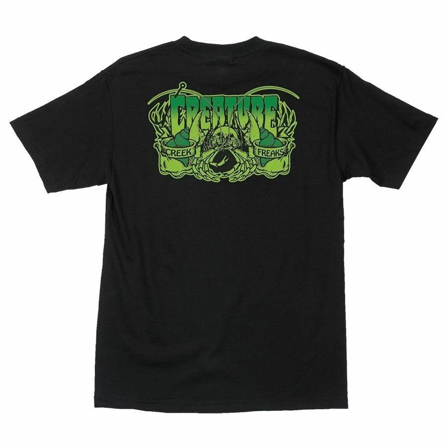 Creature CREEKS FREAKS Skateboard T Shirt BLACK XS