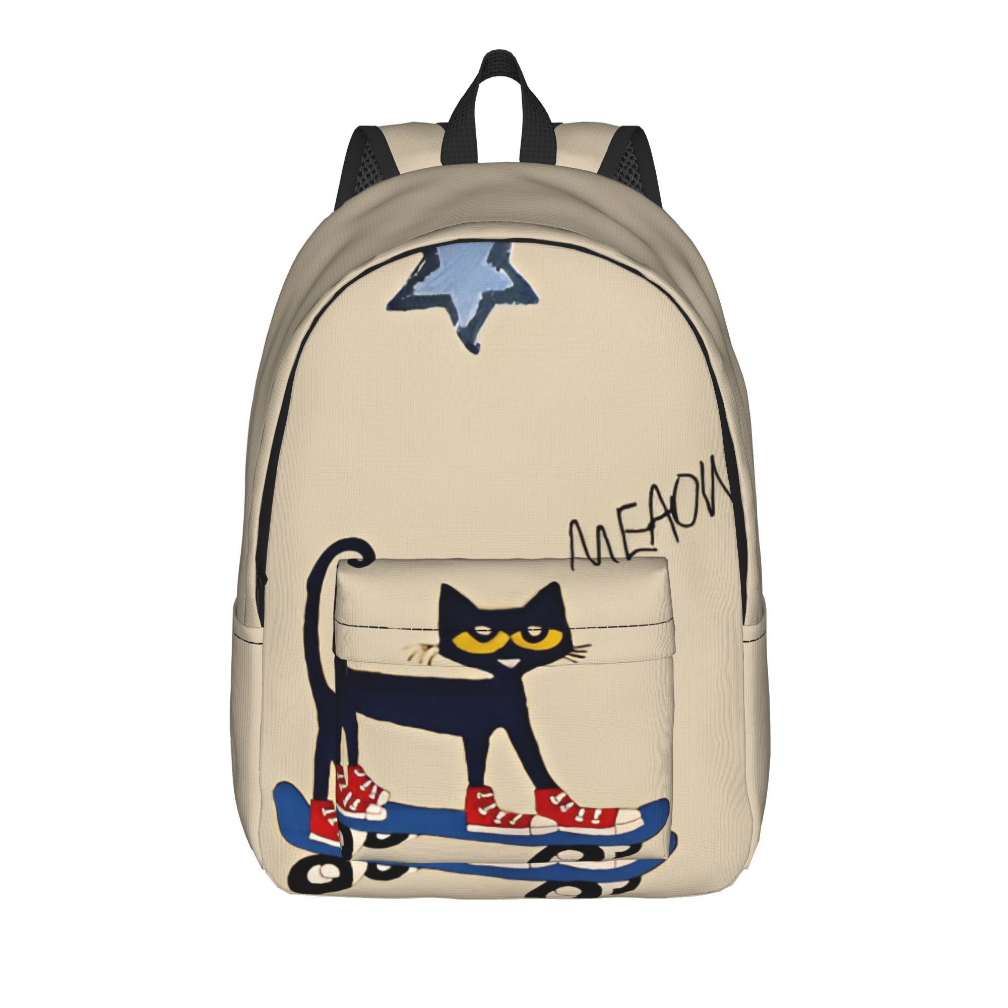 Pete the Cat Rugzak voor Mannen Vrouwen Mode Student Zakelijk Dagrugzak Coole Cartoon Kitten College Schoudertas Sport S