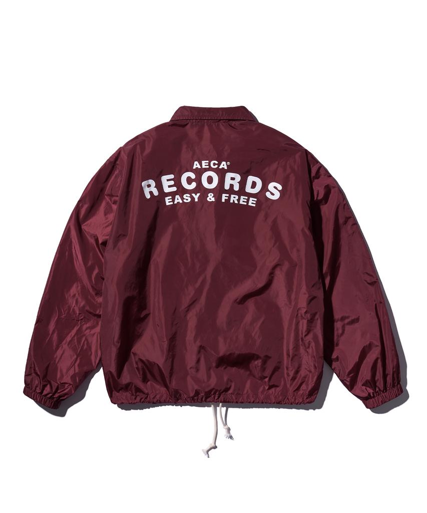 Aeca Aeca Record Shop Nylon Coach Jacket-Burgundy