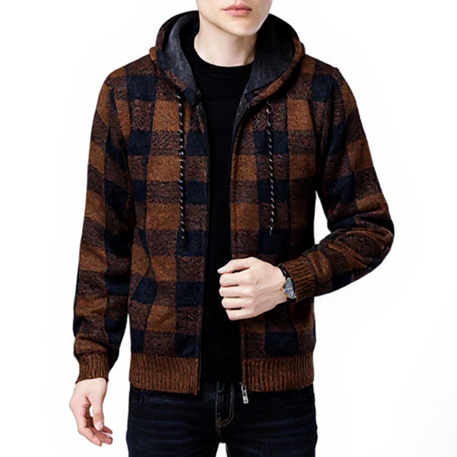 

Мужское Свободное Повседневное Худи с Капюшоном Вязаное Пальто XL жёлтый