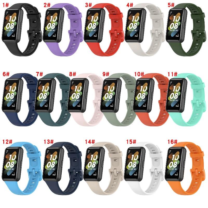 Soft Silicone Strap For Huawei Band 7 Original Sports Breathable Replacement Comfortable Wristband For Huawei Band 7 Accessories