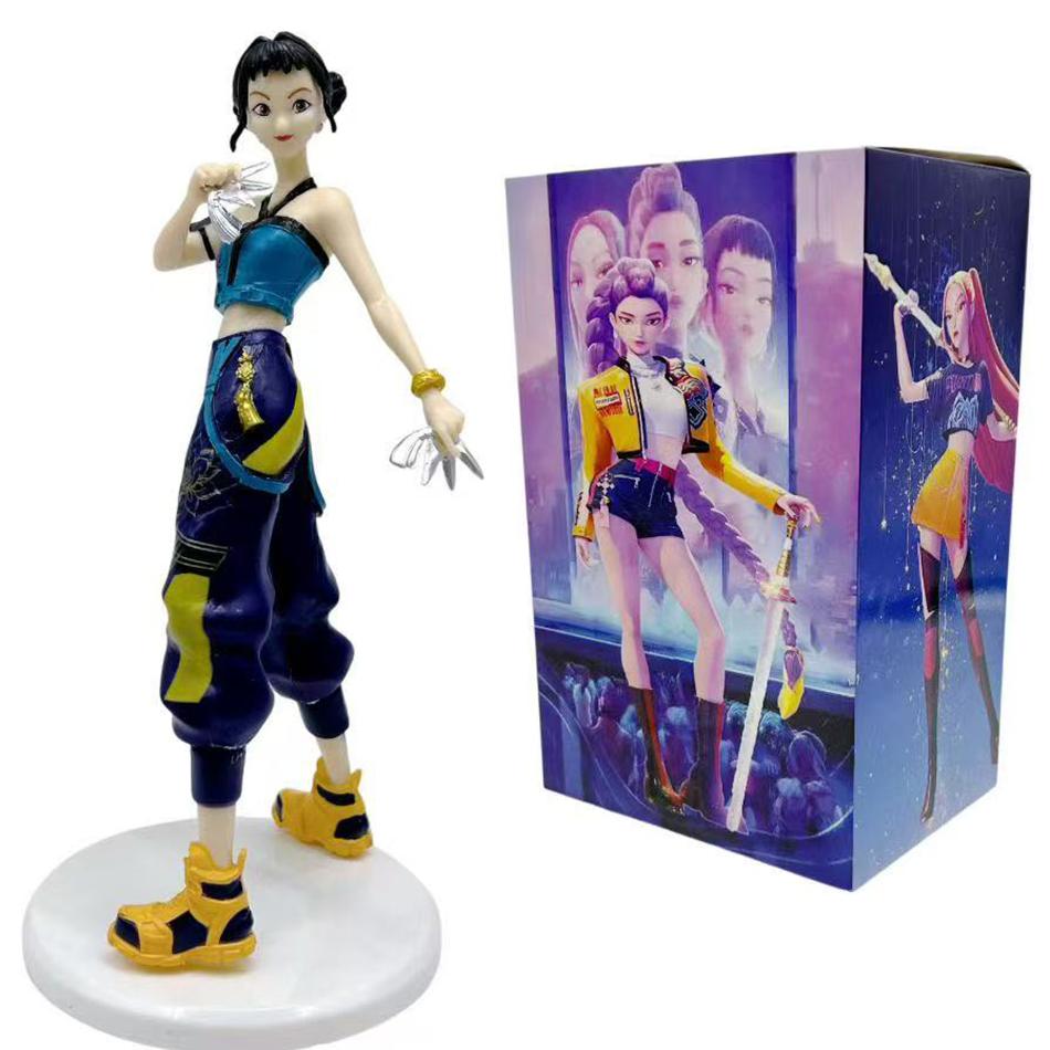 In Stock Kpop Demon Hunters Figure 19CM Huntrix Figures Toy Rumi Mira Zoey Sussy Figurine Anime Peripheral Model Desktop Gift