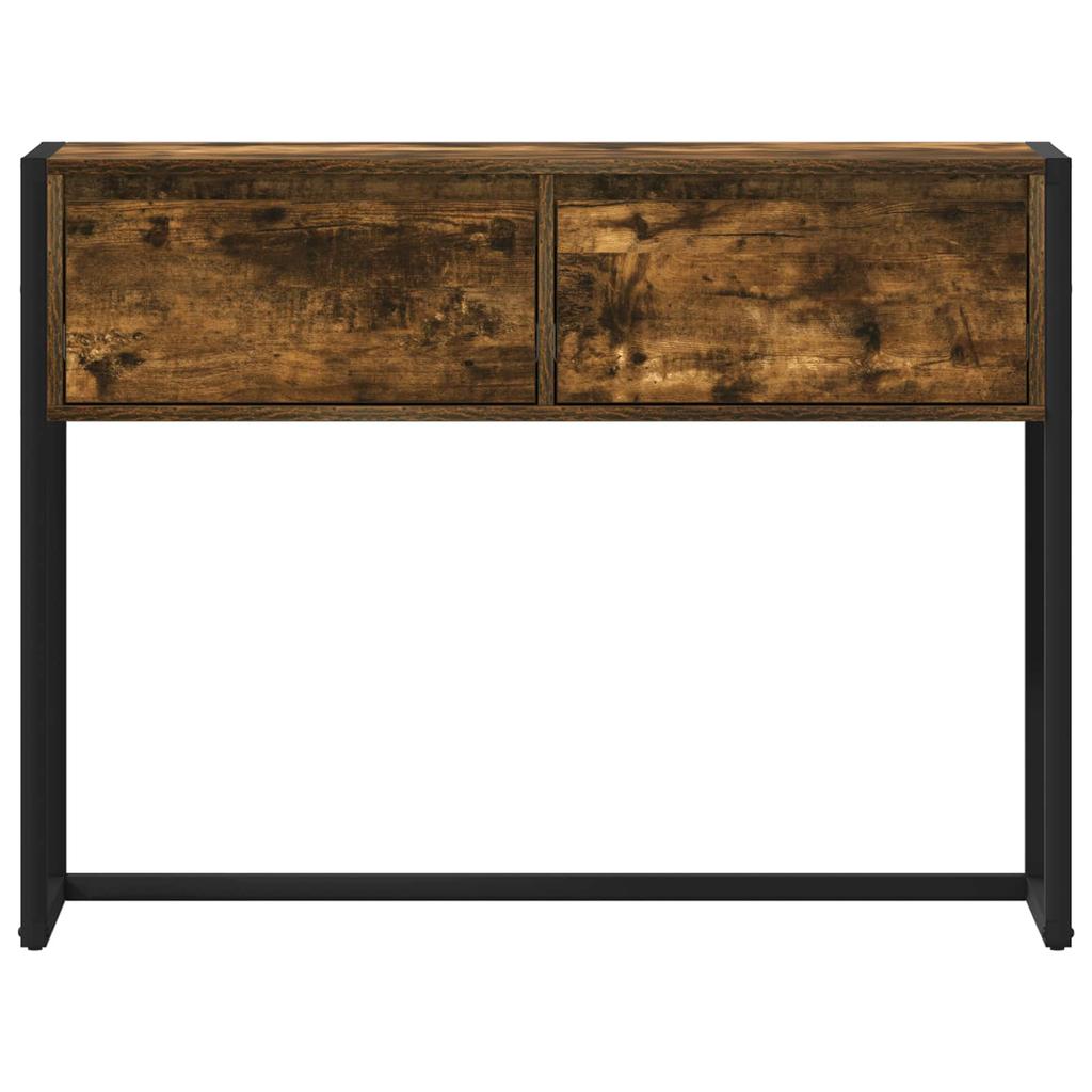 Side Table Smoked Oak 100 x 36 x 75 cm Engineered Wood