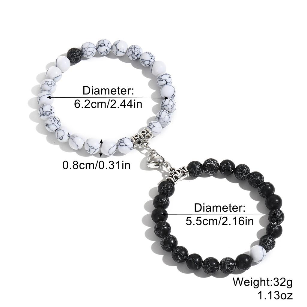 Colar para Mulheres Simples Colar Joias Quente Amor Homens e Mulheres Colar de Amor Magnético Preto e Branco Conjunto de Colares para Casal Colar Elegante