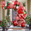 Christmas Balloon Arch Green Gold Red Box Candy Balloons Garland Cone Explosion Star Foil Balloons New Year Christma Party Decor