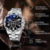 3PC Silver Business Men's Watch Set Luxury Fashion Black Digital Scale Dial Quartz Watch Bracelet Necklace Set Perfect Gift