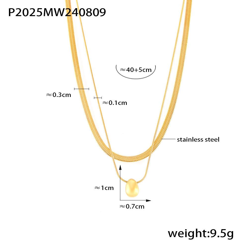 Stainless Steel Waterproof Minimalist Simple Beach Style, Versatile Personality, Exaggerated Water Droplets, Multi-layer